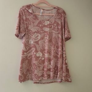 LuLaRoe XL Pink Paisley Tshirt